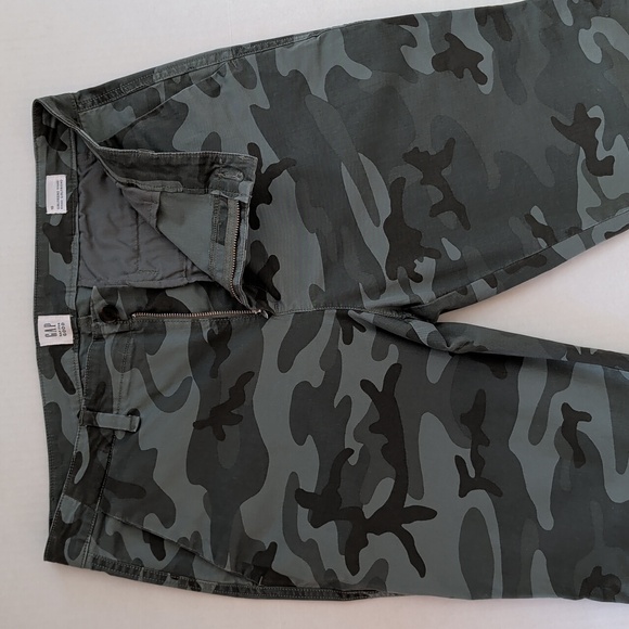 Gap "Gap for Good" Girlfriend Khaki Camouflage Pants 10 Green Pockets - Picture 7 of 15